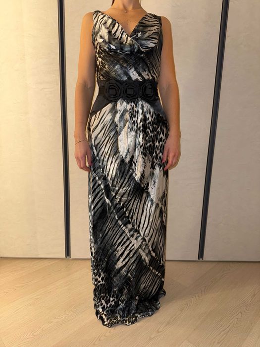 Vand rochie de seara satin animal print, marimea M