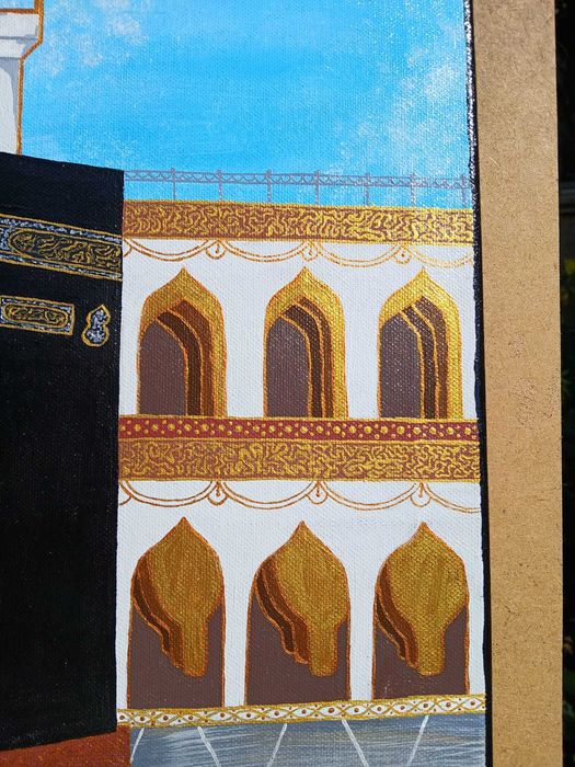 "Kaaba"- tablou in acril cu detalii aurii