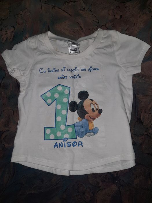 Costum botez+tricou aniversare 1 an