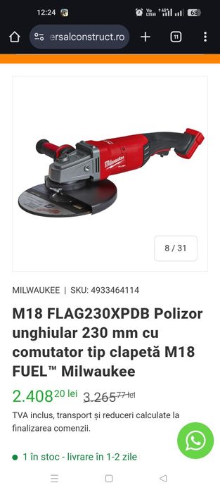 Milwaukee flex polizor unghiular 230