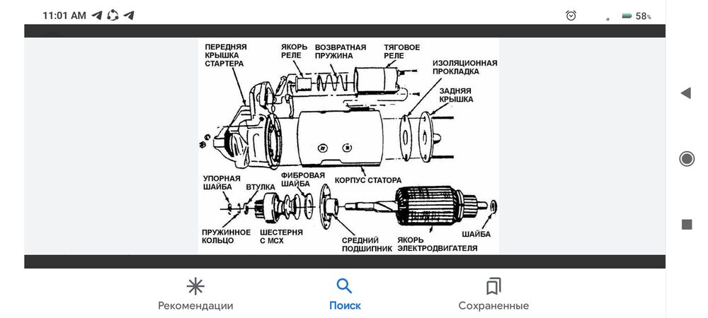 Втягивающее реле стартера