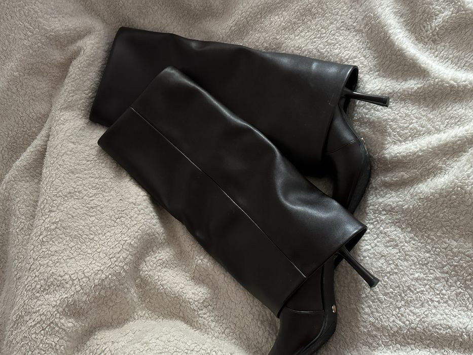 Кожанные трубы-сапоги