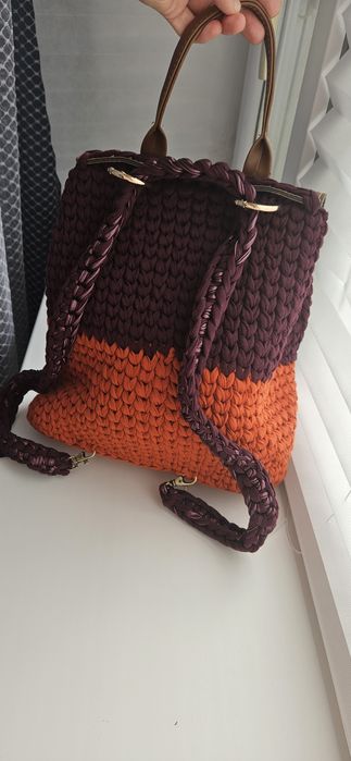 вязаная сумка рюкзак