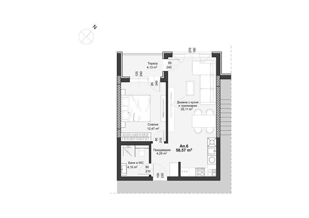 Продава се Двустаен апартамент в Пловдив, Христо Смирненски - 67 кв.м за 1250 €/кв.м - Снимка #1