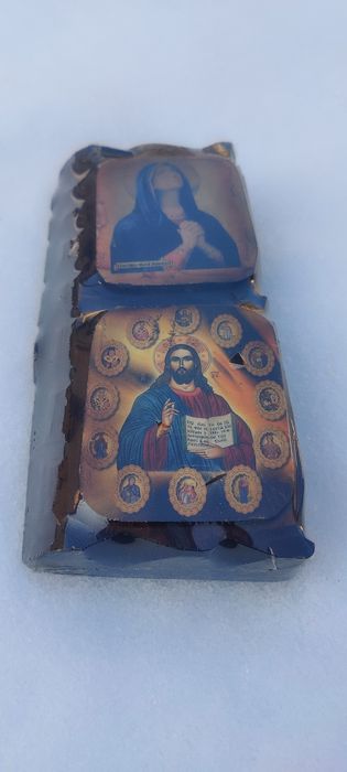 Icoană în stil bizantin cu tempera aur 24K25x10