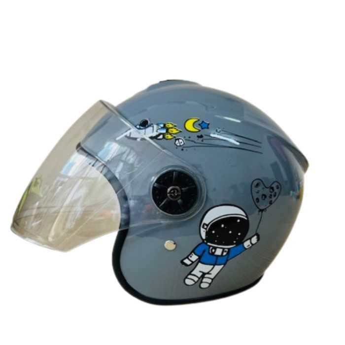 Детска мото каска, За скутер, АТВ и др, XS, Розова и сива