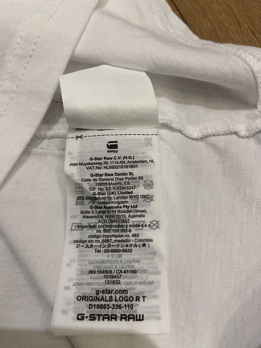 G-STAR, Тениска Originals от органичен памук с лого, Бяла, S, L, XL и XXL