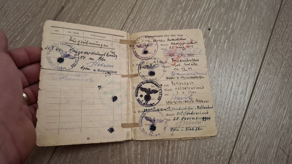 Carte de identitate soldat german aviație ww2