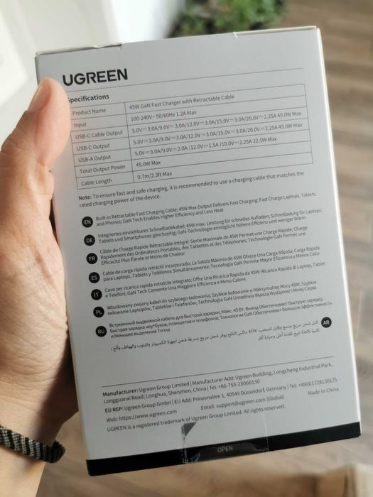 Incarcator Ugreen Nexode Pro 45W. Sigilat.