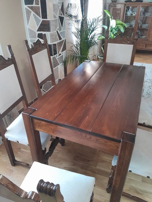 Masa cu 6 scaune lemn masiv