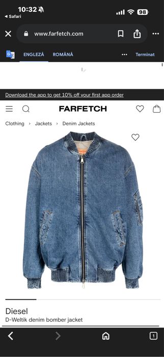 Geaca blug/denim Diesel military bomber