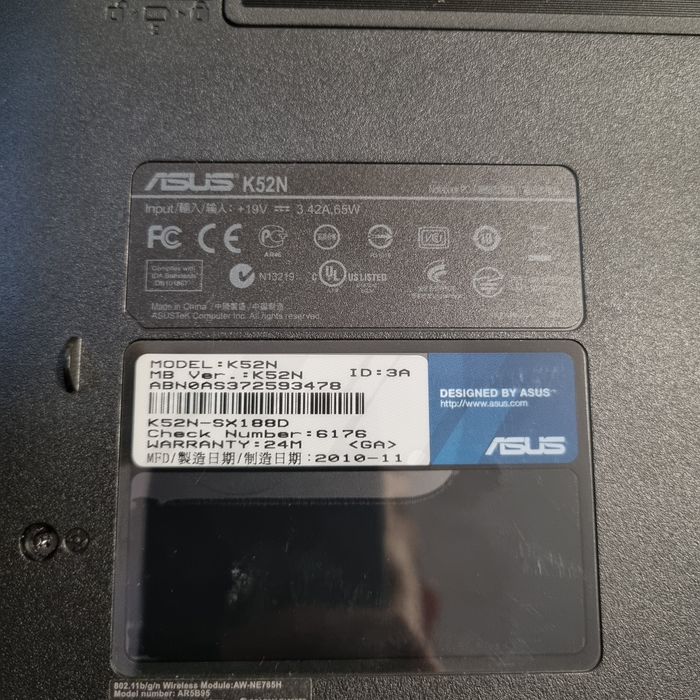 Laptop Asus K52N 15.6"