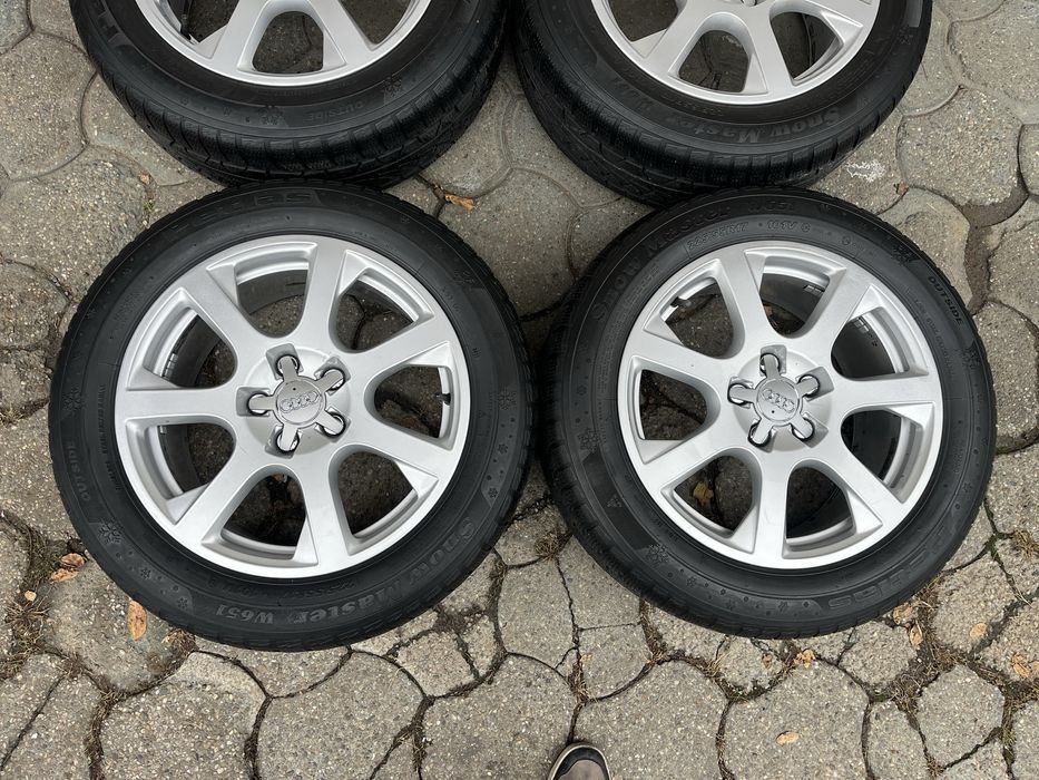 Jante aliaj 5x112mm, anvelope iarna 225/55 R17 Audi A4 B8 B9, A6 C6 C7