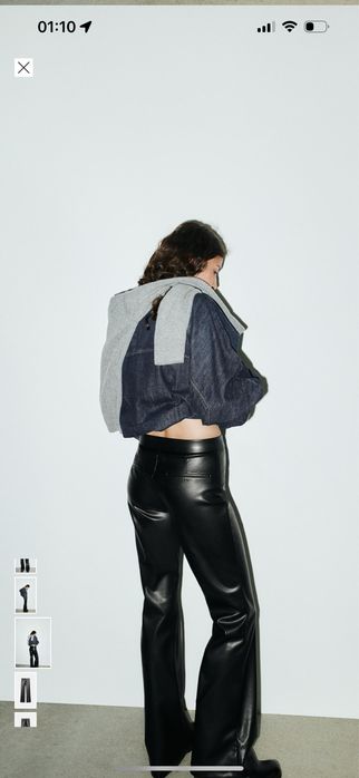 Брюки из экокожи бренда ZARA