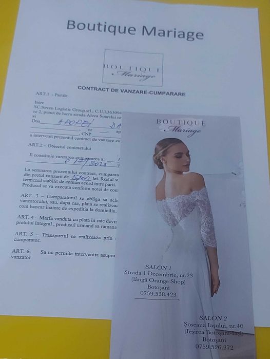 Rochie de mireasă tip prințesă – Boutique Mariage