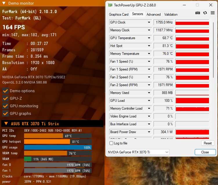 Видеокарта ASUS ROG STRIX RTX 3070 Ti