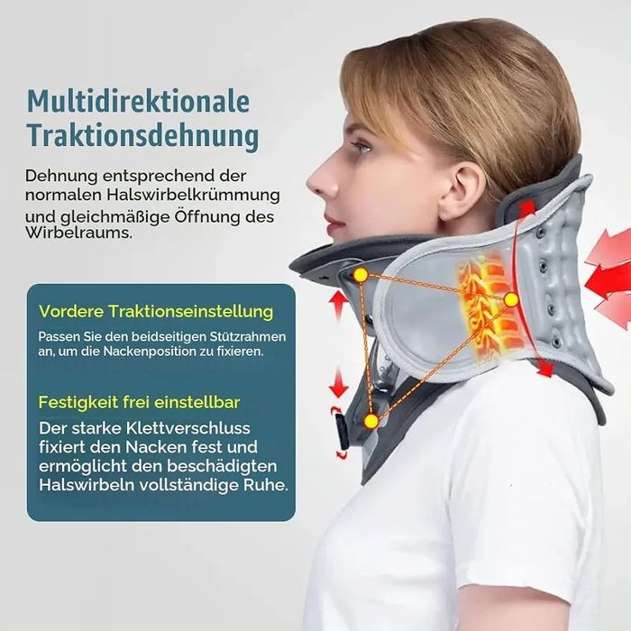 Guler cervical reglabil HEYOUTH, cu perna de aer si tractiune. Amelioreaza cocoasa gâtului si sprijina stabil coloana cervicala