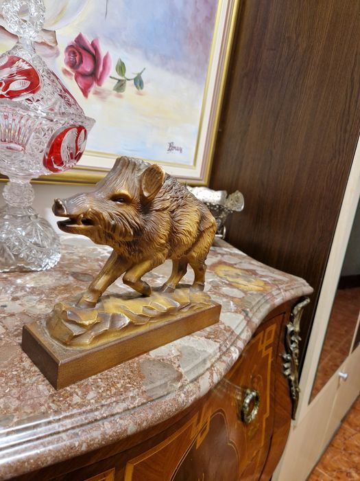 Прекрасна антикварна немска дървена фигура статуетка