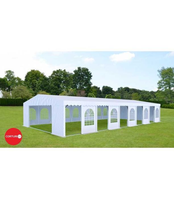 10X20m Cort Evenimente PROFESSIONAL XXL, PVC alb