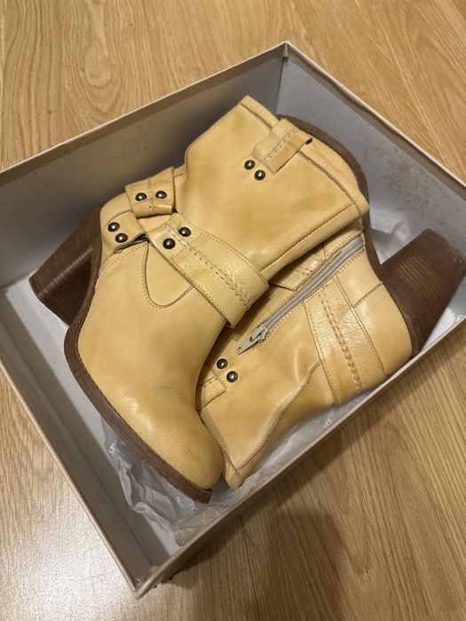 Боти на ток Dune естествена кожа