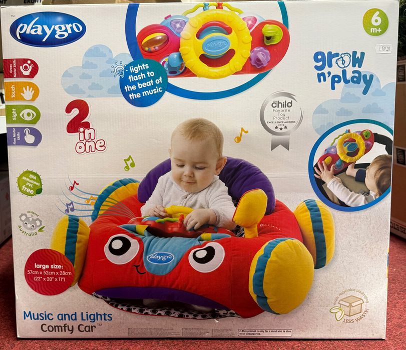 Playgro Игрален център със светлини и звуци ПЛЮШЕНА КОЛА