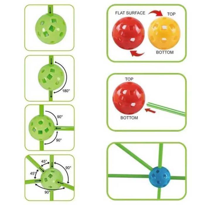 Kit de constructie Fort pentru copii, 174 piese, Jucarie educationala