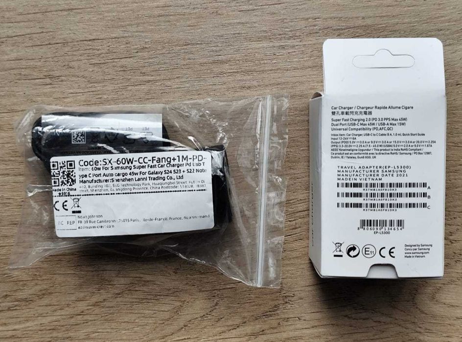 Incarcator auto cu cablu Samsung Super Fast Charger (45+15)W original