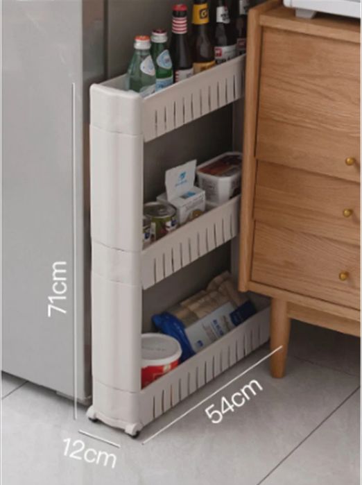 Этажерка узкая на колёсиках