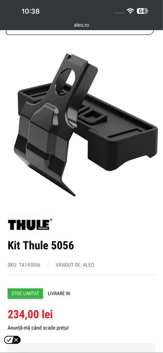 Kit Thule 145056 TA145056 si TA145092 145092  cleme -stare foarte buna
