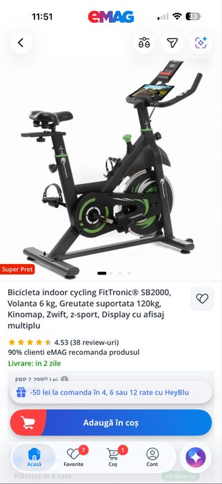 Vand bicicleta fitness