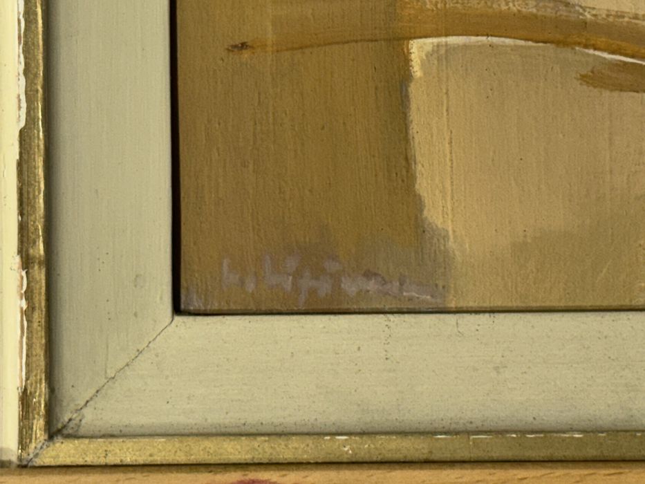 Scurtă Rugăciune, Tablou Original Semnat Liviu Lăzărescu, Ramă Lemn