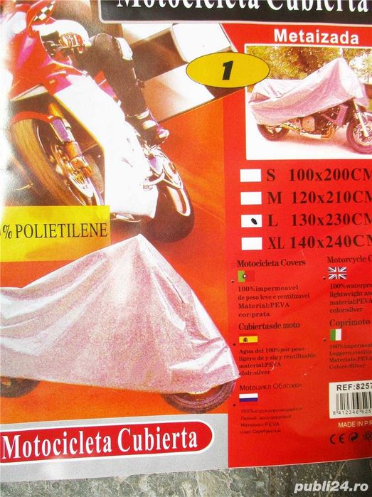 Prelata husa moto scuter bicicleta motocicleta 230x130cm impermeabila Protejeaza impotriva soarelui, ploii, grindinei, prafului si a zapezii