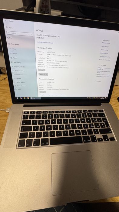 Macbook pro 15inch,retina ,2012 256gb, ram16gb,intel i7