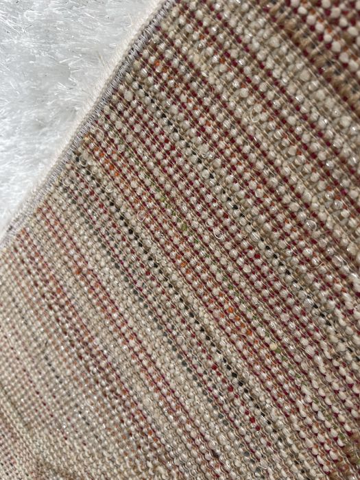 Бял килим Щаги сребърна нишка 3D,фрорален килим и сив