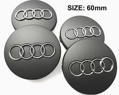 4 Capace jante Audi 60, 68 mm. negre/gri Noi ambalate!