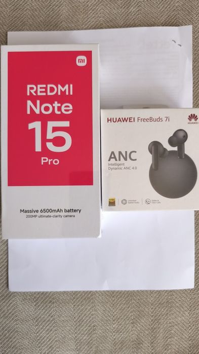 НОВИ! Xiaomi Redmi Note 15 pro +  Huawei FreeBuds 7i