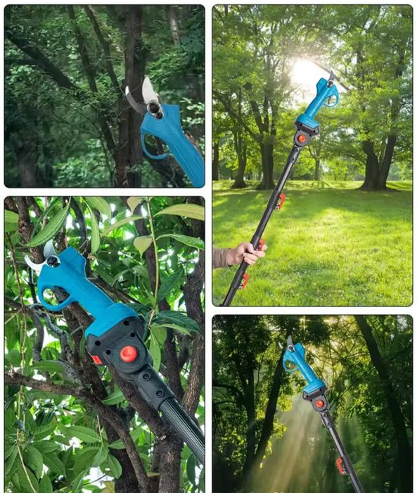 Акумулаторна лозарска ножица, верижен трион и телескопичен прът 3 в 1
