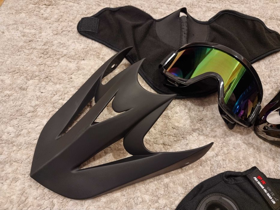 Casca cu ochelari, manusi si cagula, enduro, atv, moto S/M/L/XL