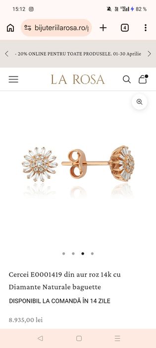 Cercei diamante 14k