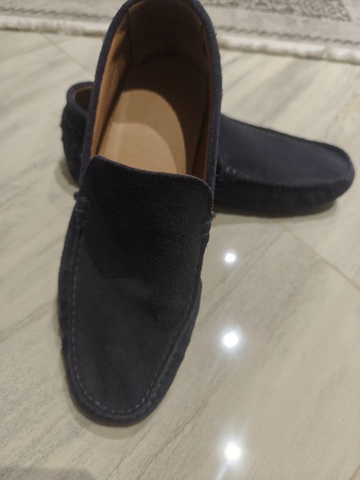 Мъжки мокасини естествен велур