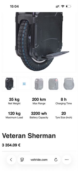 Veteran sherman monociclu range 230km reali