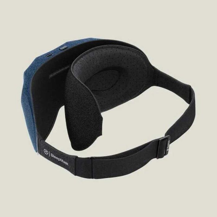 Masca de dormit Therabody SleepMask, 3 moduri vibratii, Cablu de incarcare USB-C inclus, Albastru