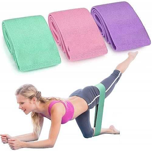 Удобни текстилни ластици за тренировка - комплект 3 броя