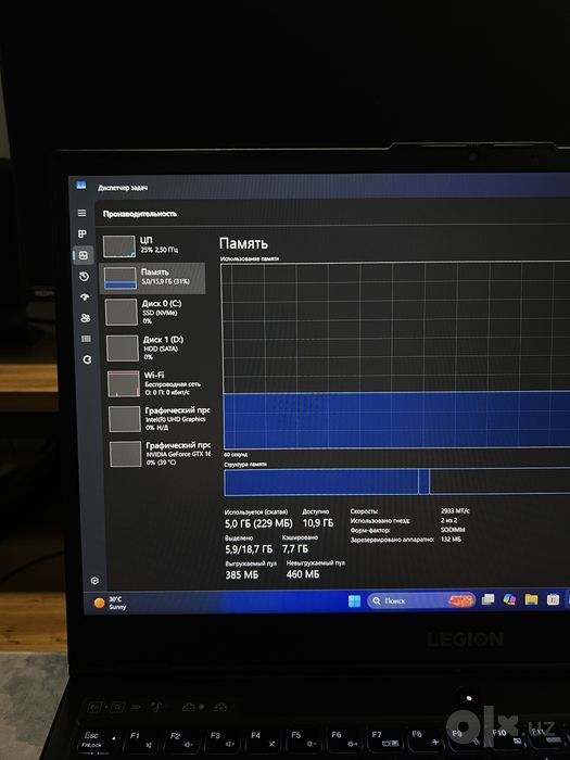 Lenovo Legion 5, Full HD 144Hz, i5 10300H, GTX 1660 Ti 6gb, 2Tb памяти