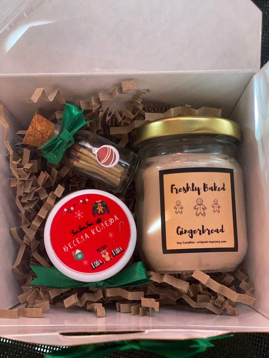 Подаръчни кутии със соеви свещи, коледни свещи