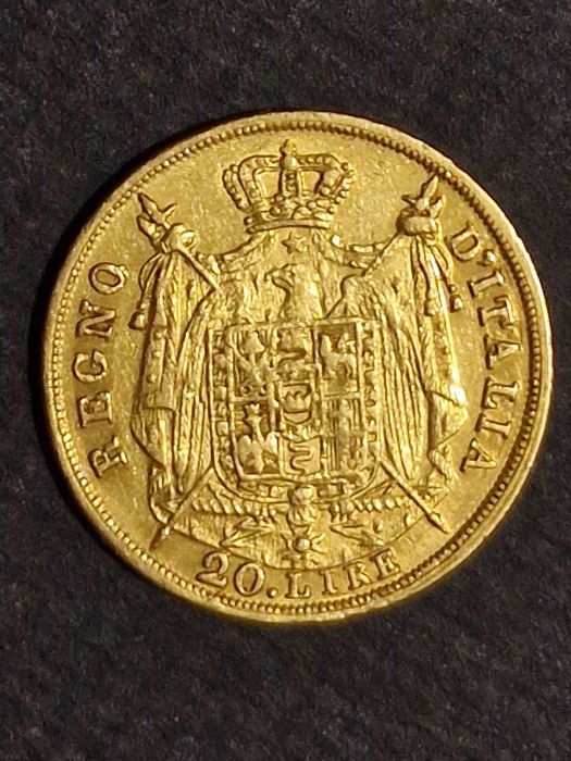 Златна монета20ИталианскиЛири НаполеонI 1809,20Песети АлфонсоXIII 1896