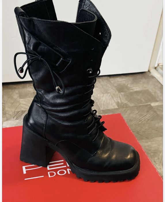 Високи боти естествена кожа 37