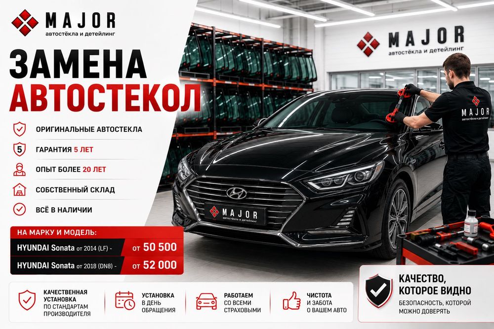 Замена лобового стекла на Hyundai Sonata | Астана