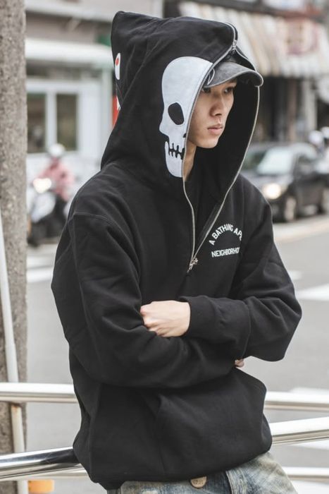 BAPE x NEIGHBORHOOD мъжки суичър/худи размер М НОВ