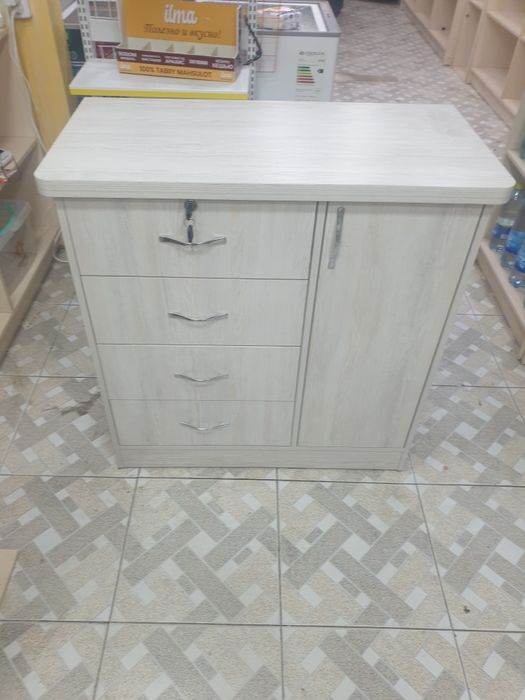 Tumba, Komod , oq teksturalik laminatdandan yaslagan, polkali, kalitli